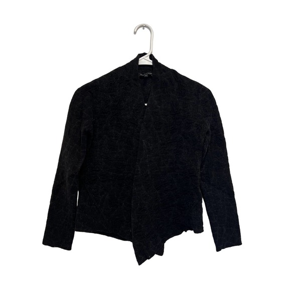Eileen Fisher‎ Cardigan Textured Black Wool Jacket sz XS - Picture 1 of 4